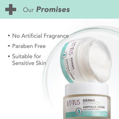 Lotus DermaBotanics Kojic acid + Multi berry Ampoule Crème - 50 gm