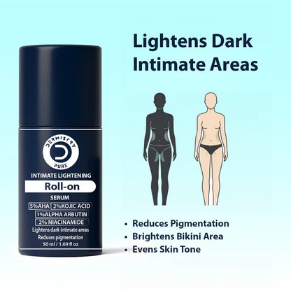 Dermistry Intimate Lightening Brightening & Underarm Deodorant Roll On Serum For Dark Spots Pigmentation - combo