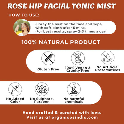 Organicos Rose Hip Facial Tonic Mist - 100 ml