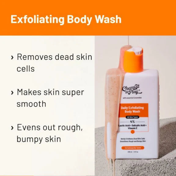 Chemist At Play Lactic Acid Exfoliating Body Wash & AHA Underarm Roll-On Combo - combo
