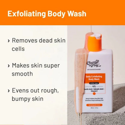 Chemist At Play Lactic Acid Exfoliating Body Wash & AHA Underarm Roll-On Combo - combo