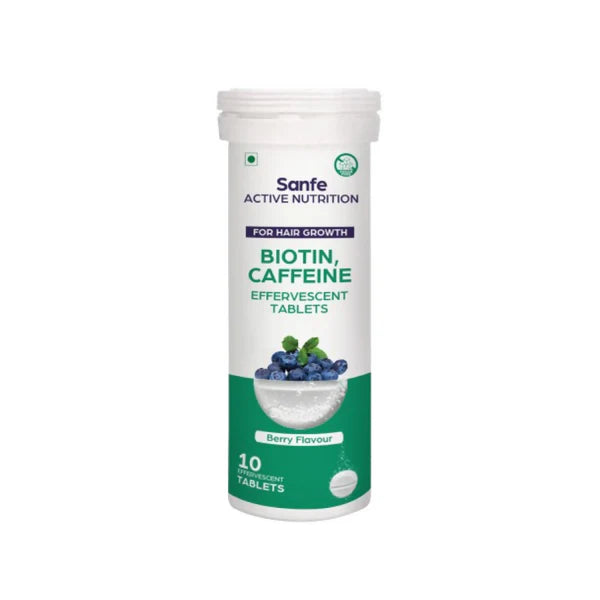Sanfe Active Nutrition Biotin Caffeine Effervescent Tablets For Hair Growth - 10 tabs