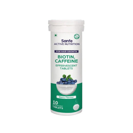 Sanfe Active Nutrition Biotin Caffeine Effervescent Tablets For Hair Growth - 10 tabs