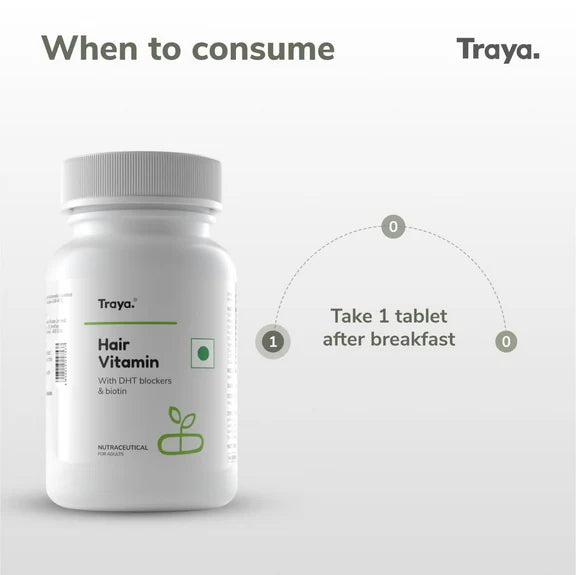 Traya Hair Vitamins with Biotin and Bhringraj Capsules - 30 caps