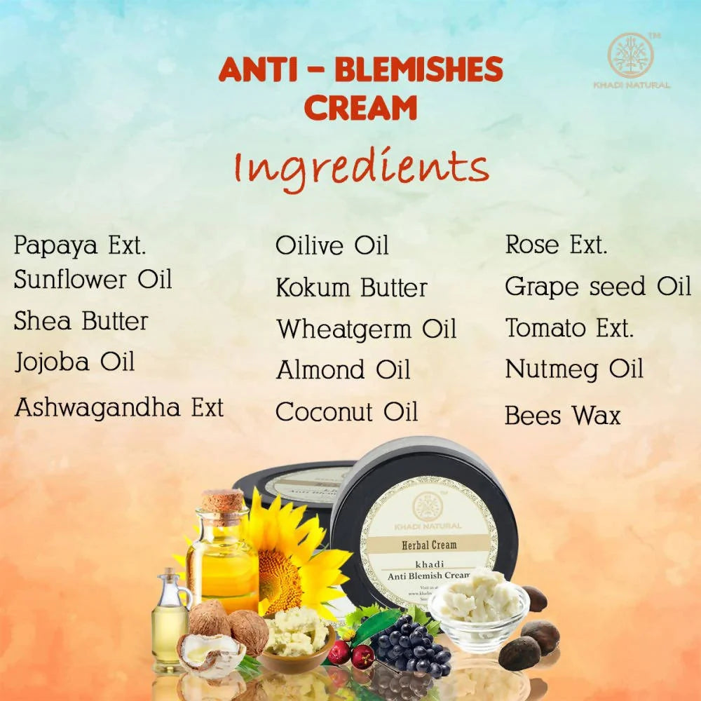 Khadi Natural Anti Blemish Herbal Cream - 50 gm