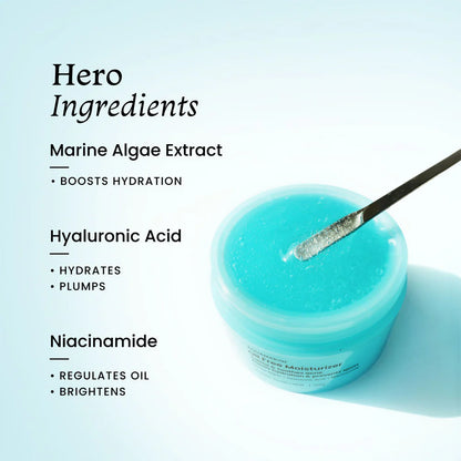 Foxtale Aquamarine Oil Free Hydrating Moisturiser With Hyaluronic Acid For Normal To Oily Skin - 100 gm