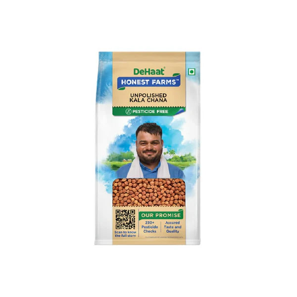 Dehaat Honest Farms Unpolished Kala Chana - Pesticide Free - 1 kg