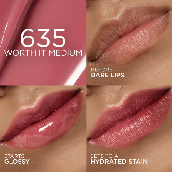 L'Oreal Paris Hyaluron Tint Lip Stain Serum Weightless Color - 635 Worth It Medium - 5 ml