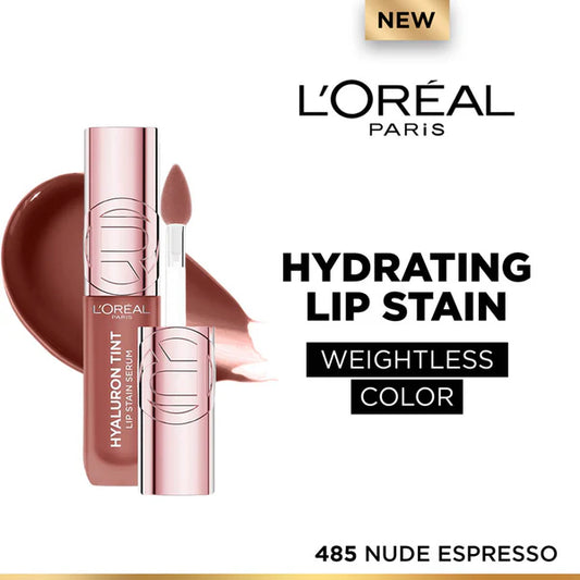 L'Oreal Paris Hyaluron Tint Lip Stain Serum Weightless Color - 485 Nude Espresso - 5 ml