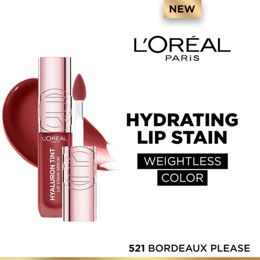 L'Oreal Paris Hyaluron Tint Lip Stain Serum Weightless Color - 521 Bordeaux Please - 5 ml