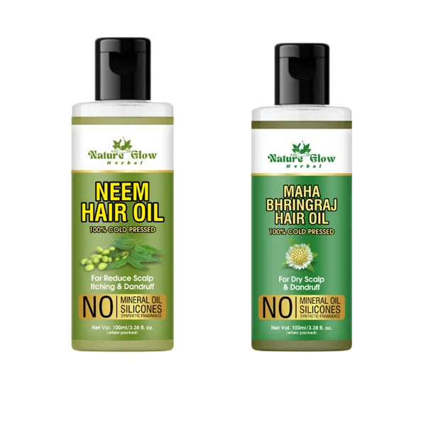 Nature Glow Herbal Neem & Bhringraj Hair Oil Combo - Combo