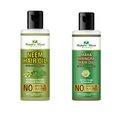 Nature Glow Herbal Neem & Bhringraj Hair Oil Combo - Combo