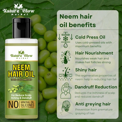 Nature Glow Herbal Neem & Bhringraj Hair Oil Combo - Combo