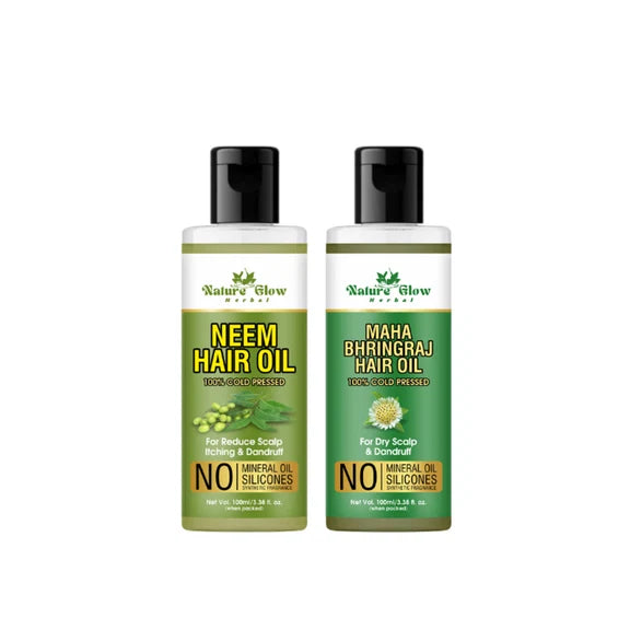 Nature Glow Herbal Neem & Bhringraj Hair Oil Combo - Combo