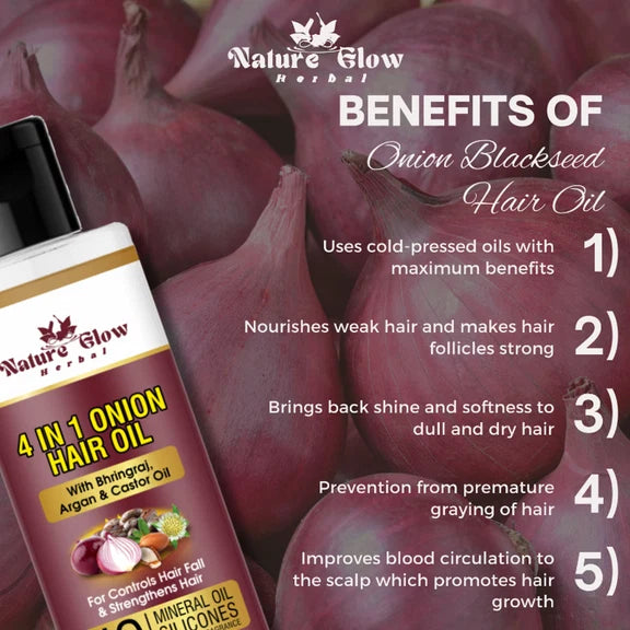 Nature Glow Herbal Neem & 4 In 1 Onion Hair Oil Combo - Combo