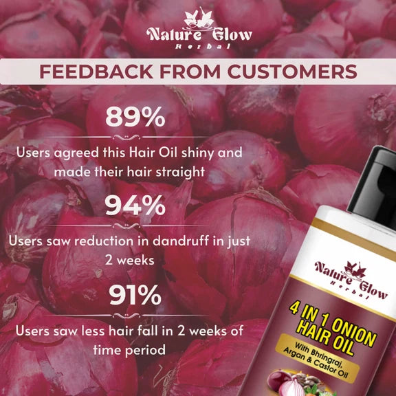 Nature Glow Herbal Neem & 4 In 1 Onion Hair Oil Combo - Combo