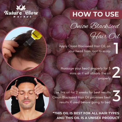 Nature Glow Herbal Castor & Onion With Black Seed Hair Oil Combo - Combo