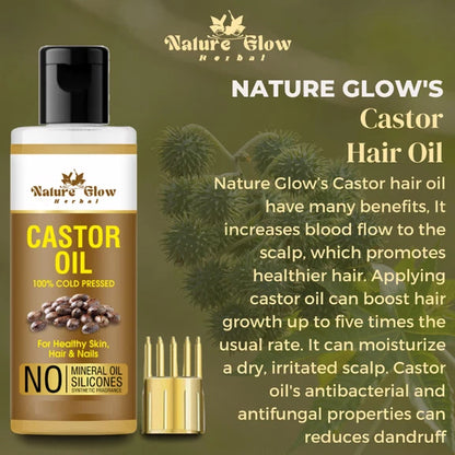 Nature Glow Herbal Castor Oil & 4 In 1 Hair Oil Combo - Combo