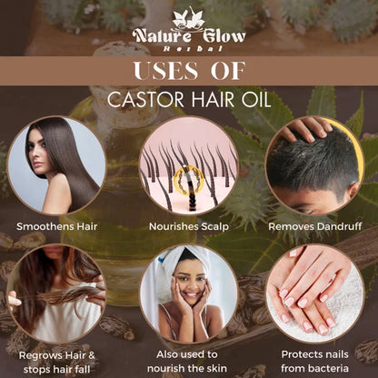 Nature Glow Herbal Castor Oil & 4 In 1 Hair Oil Combo - Combo