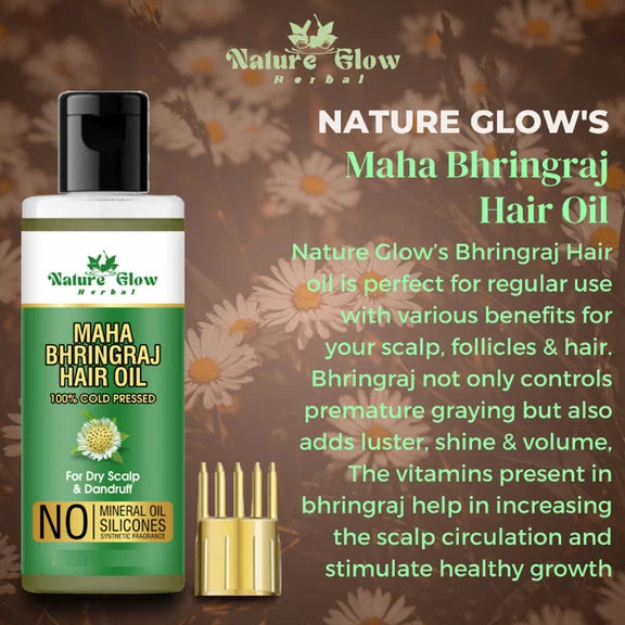 Nature Glow Herbal Bhringraj & Onion Black Seed Hair Oil Combo - Combo