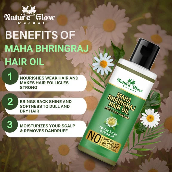 Nature Glow Herbal Bhringraj & Onion Black Seed Hair Oil Combo - Combo