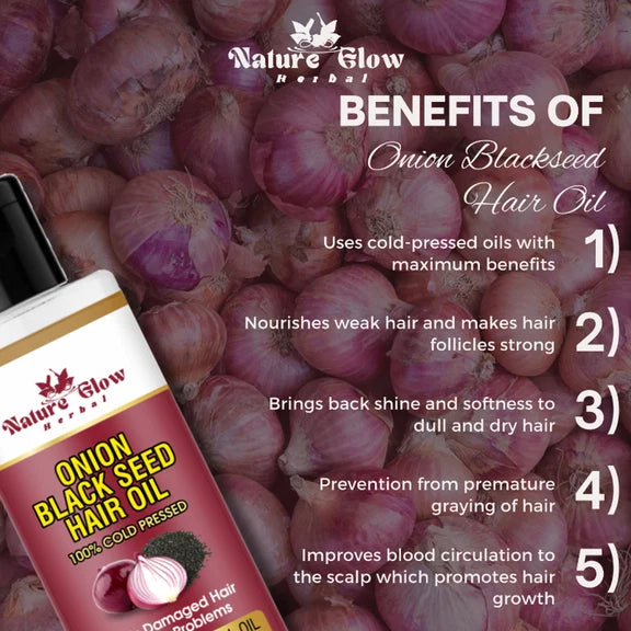 Nature Glow Herbal Bhringraj & Onion Black Seed Hair Oil Combo - Combo