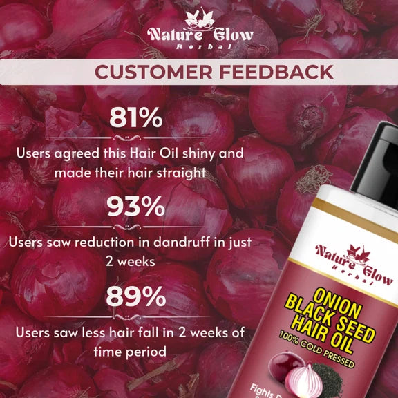Nature Glow Herbal Bhringraj & Onion Black Seed Hair Oil Combo - Combo