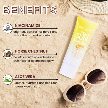 Matt Look Zero Sun Matte Gel SPF 50 PA++++ Sunscreen - 55 gm