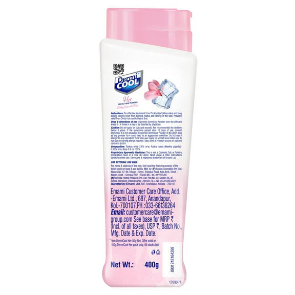Dermi Cool Her Prickly Heat Powder With Silky Smooth Feel - 400 gm