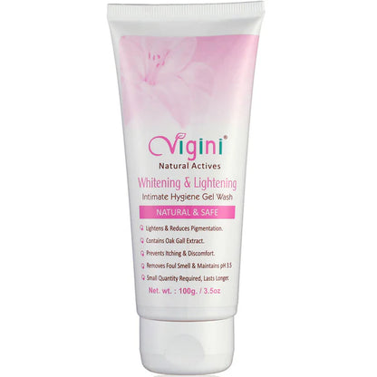 Vigini Natural Actives Vaginal Lightening Whitening Intimate Feminine Hygiene Gel Wash for Women - 100 ml