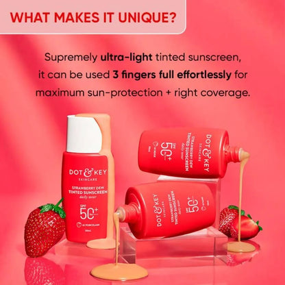 Dot & Key Strawberry Dew Tinted Sunscreen - 01 Porcelain - 50 ml