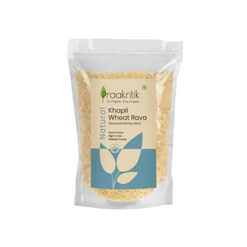 Praakritik Natural Khapli Wheat Rava Roasted Samba Rava - 500 gm