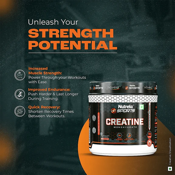 Patanjali Nutrela Sports Creatine Monohydrate - 100 gm