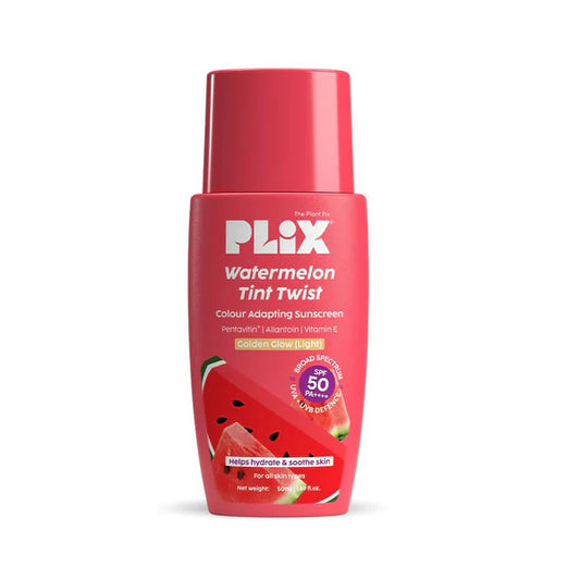 PLIX The Plant Fix Watermelon Tint Twist Color-Adapting Sunscreen For Light Coverage & Instant Glow - 50 ml - Golden Glow (Light)