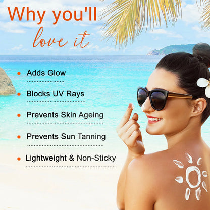 Globus Naturals Hydra Gel Sunscreen With Goodness of Sunflower & AloeVera For Sun Protection All Skin Types - 100 gm