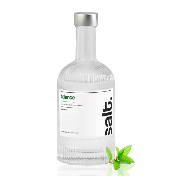 Salt. Oral Care Balance Mouthwash Natural Alkaline Probiotic Mouthwash with Basil Mint - 330 ml