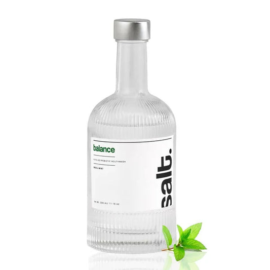 Salt. Oral Care Balance Mouthwash Natural Alkaline Probiotic Mouthwash with Basil Mint - 330 ml