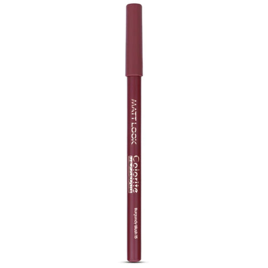 Matt Look Colorite Lip Contour Professional Matte Lip Color Pencil - Burgundy Blush 15 - 4.5 gm