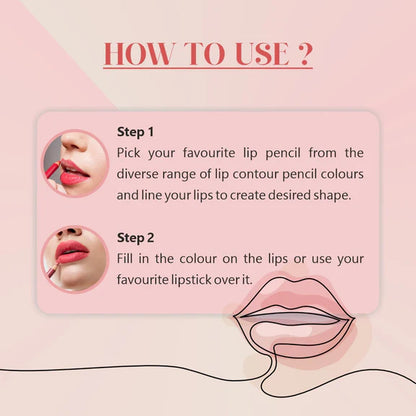 Matt Look Colorite Lip Contour Professional Matte Lip Color Pencil - Burgundy Blush 15 - 4.5 gm