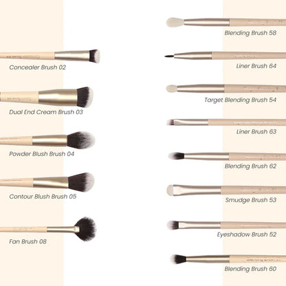 Milagro Beauty Arty Eyes & Face Makeup Brush Collection (Set Of 13 ) - kit