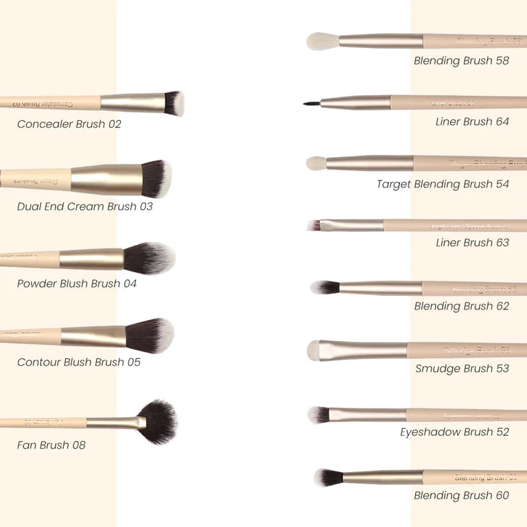 Milagro Beauty Arty Eyes & Face Makeup Brush Collection (Set Of 13 ) - kit