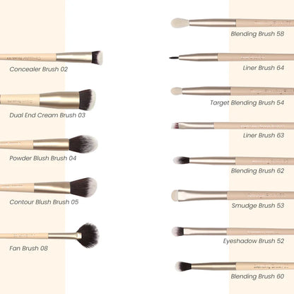 Milagro Beauty Arty Eyes & Face Makeup Brush Collection (Set Of 13 ) - kit
