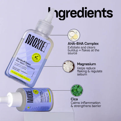 Moxie Beauty Anti-Dandruff Treatment Duo - Pre-wash Exfoliant & Leave-On Serum - combo