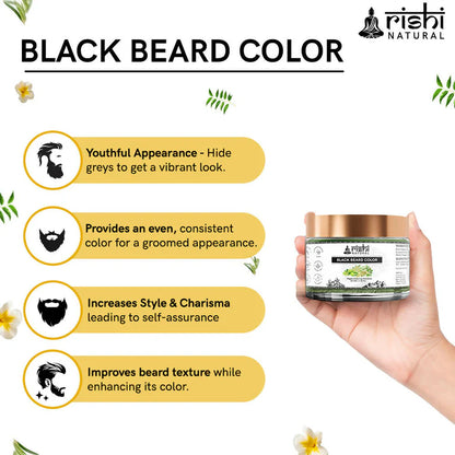 Rishi Natural Beard Black Color - 30 gm