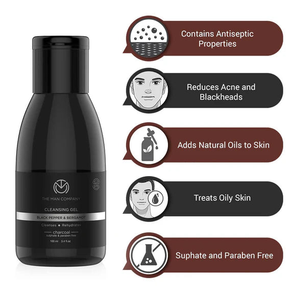 The Man Company Charcoal Cleansing Gel - 100 ml