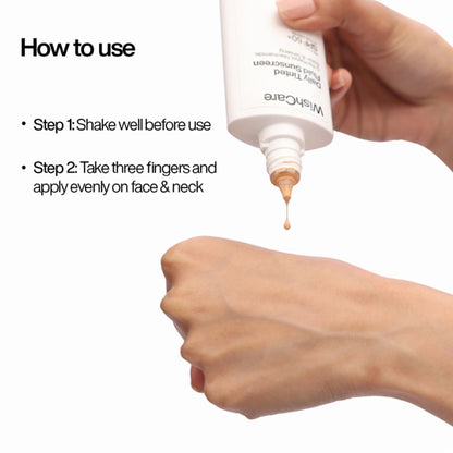 Wishcare Daily Fluid Tinted Sunscreen SPF50PA++++ - L102 - 50 ml
