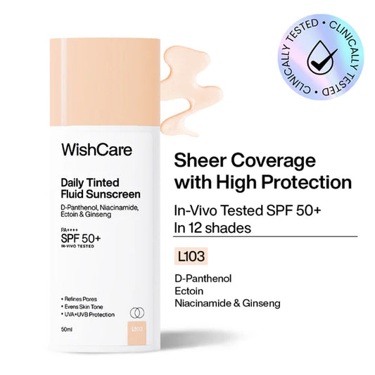 Wishcare Daily Fluid Tinted Sunscreen SPF50PA++++ - L103 - 50 ml