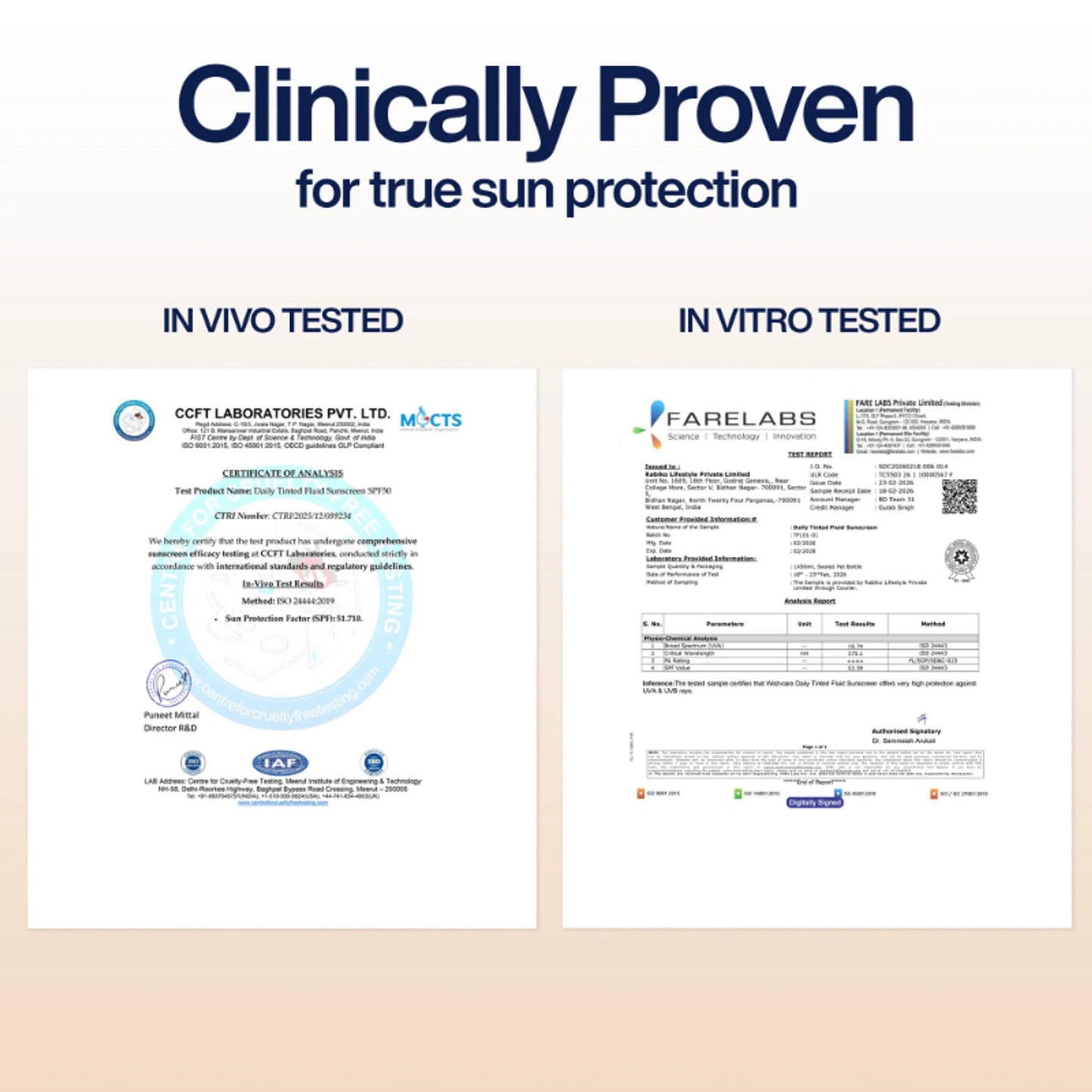 Wishcare Daily Fluid Tinted Sunscreen SPF50PA++++ - M204 - 50 ml