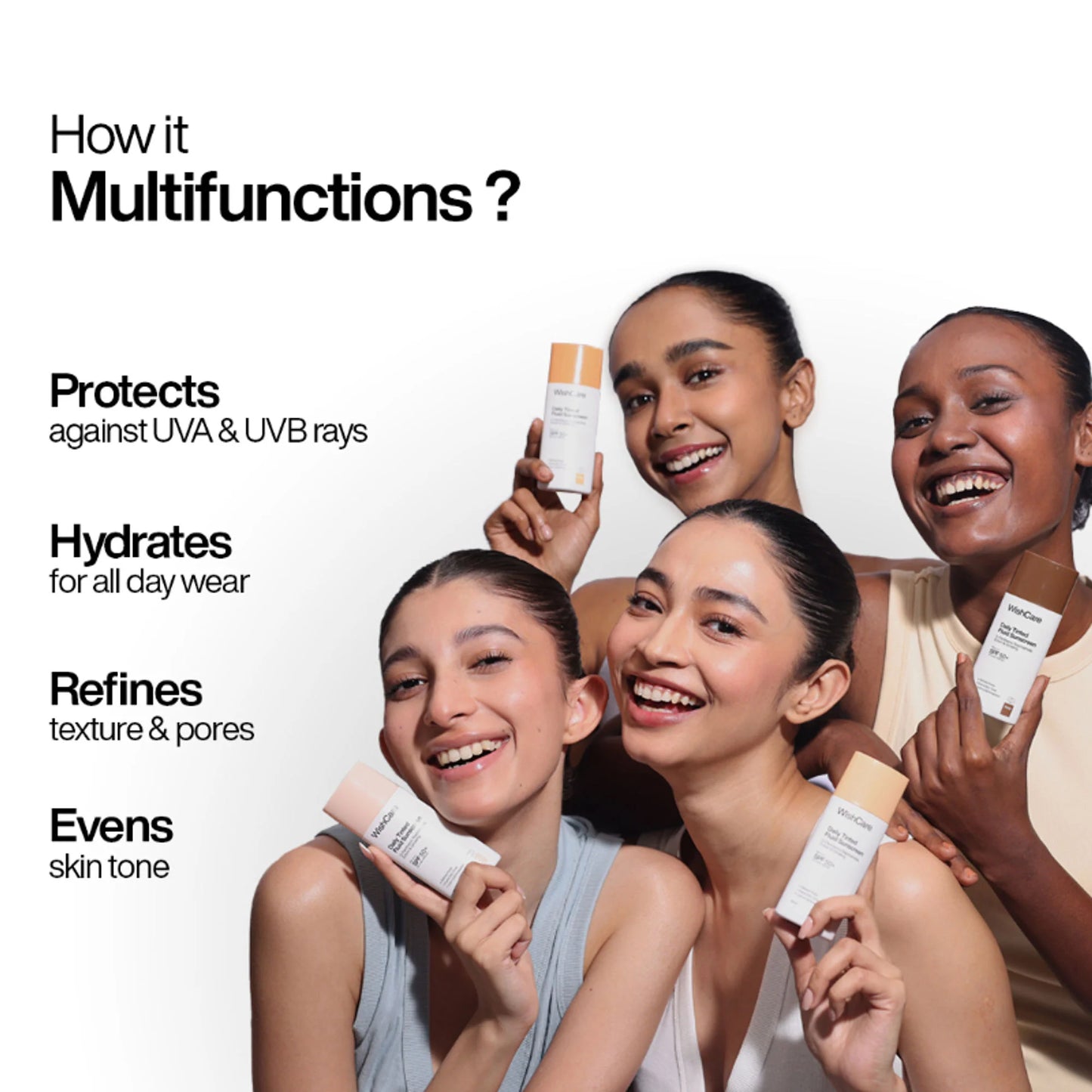 Wishcare Daily Fluid Tinted Sunscreen SPF50PA++++ - M204 - 50 ml