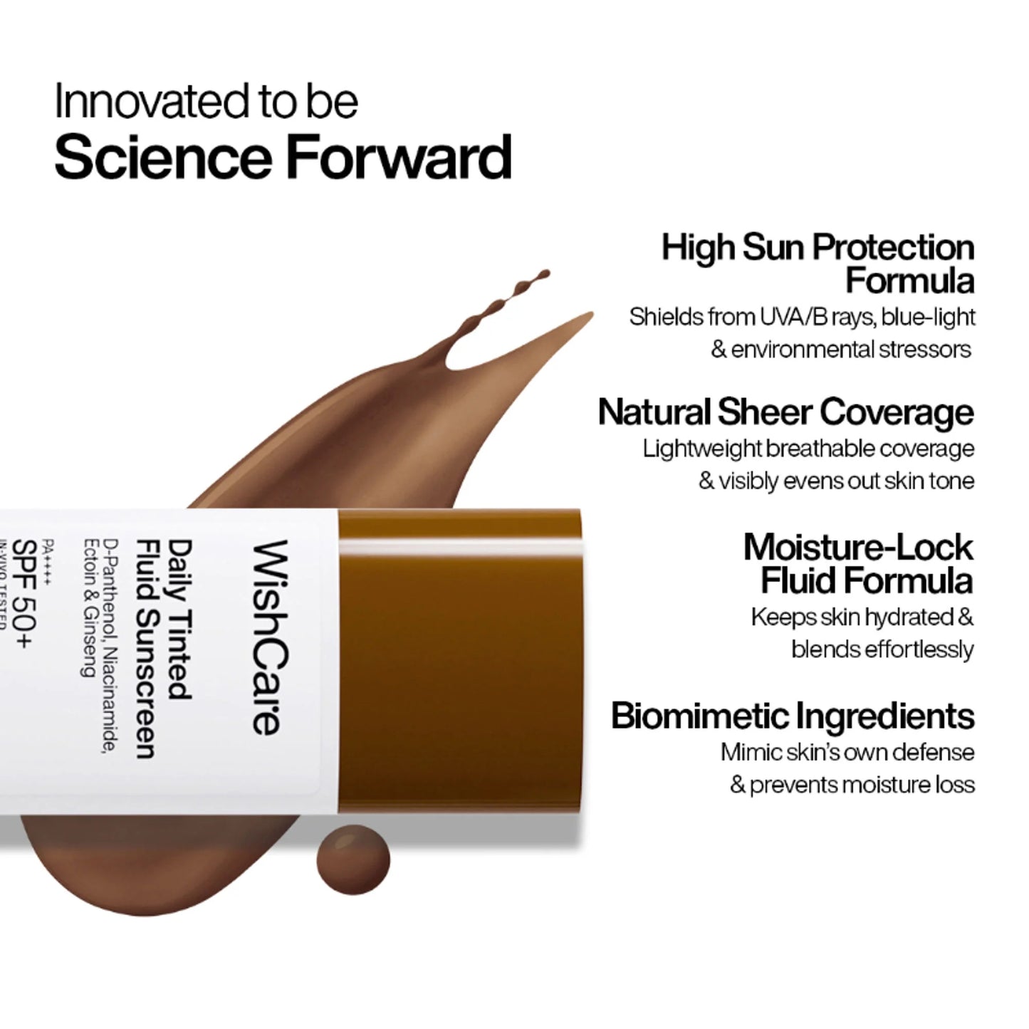 Wishcare Daily Fluid Tinted Sunscreen SPF50PA++++ - R301 - 50 ml